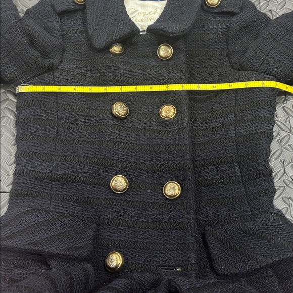 524. Coach Elegant Black and Navy Blue Double-Breasted Women's Coat - Picture 6 of 6